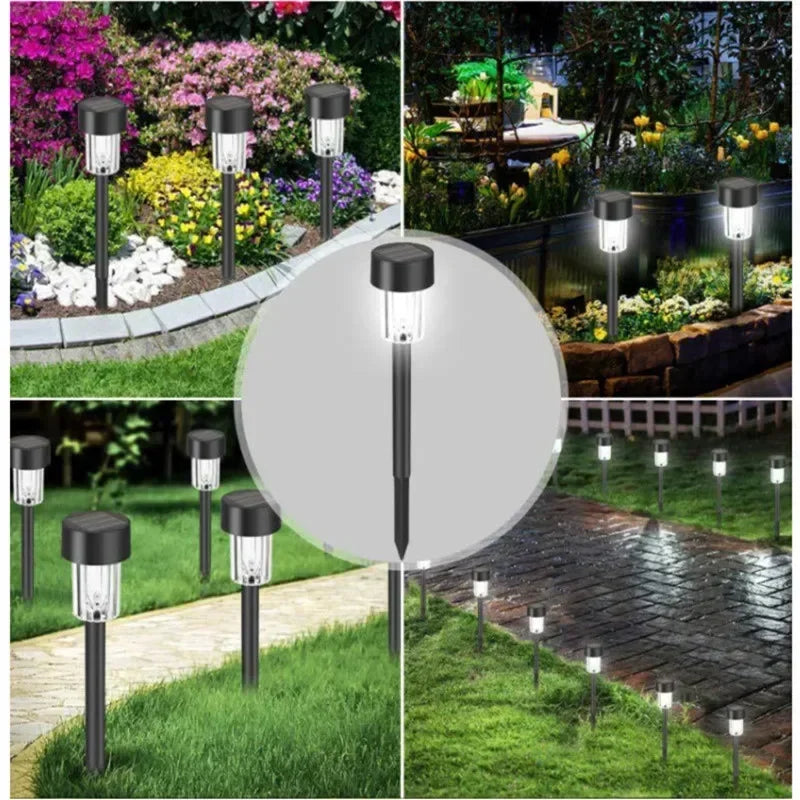 Fairy Light Solar Powered Lamp Outdoor Yard Lawn Decoration 10PCS Stainless Steel Solar Garden Light Lanter Landscape Lighting