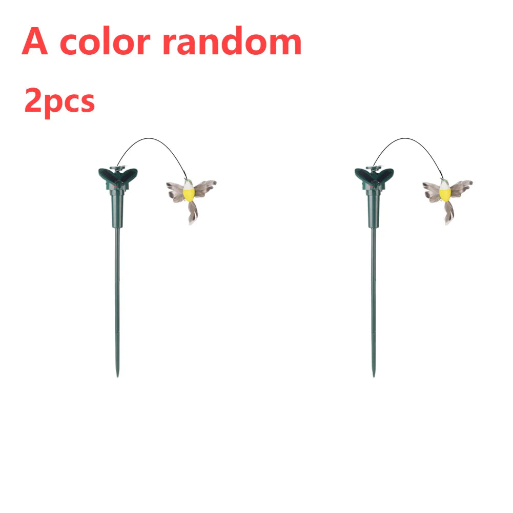 1-3PCS Solar Powered Flying Wobble Butterfly Ornament Durable Garden Dancing Fluttering Butterfly Humming Bird Stake Lawn Decor