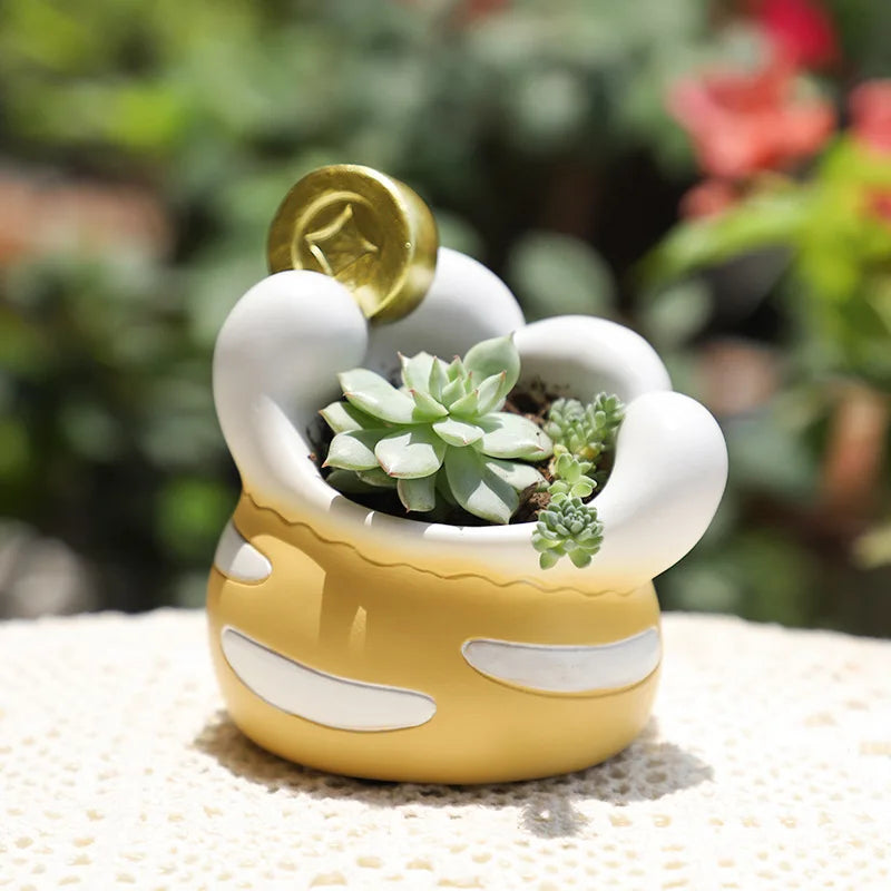 Cat's Paw Shaped Succulents Plants Pot Creative Kitten Planter for Mini Bonsai Fairy Garden Ornaments Home Tabletop Decoration