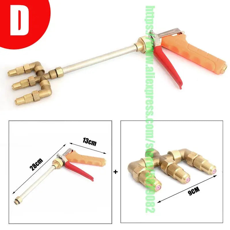 Fan Shaped High-pressure Spray Gun Large Area Combined Orchard Greenhouse Atomization Hand Pressure Sprinklers 1/4'' Adapter