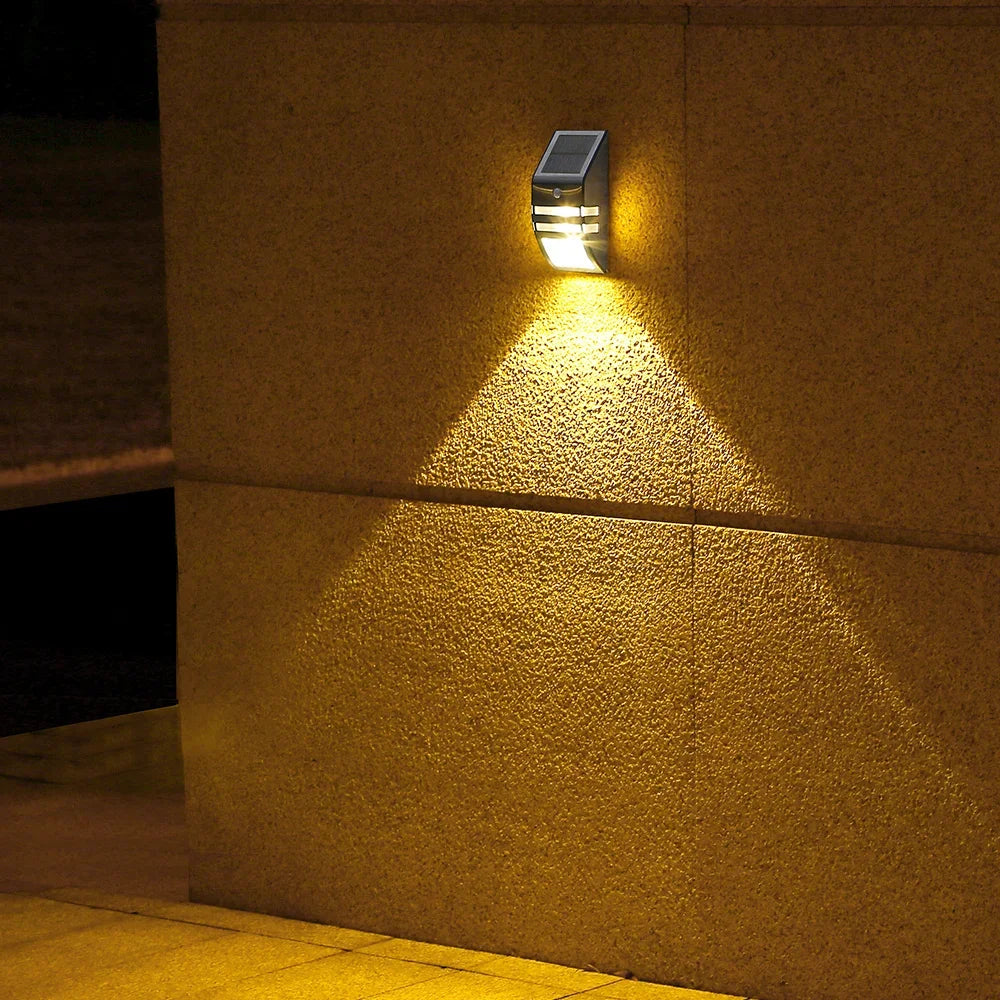 Motion Sensor LED Solar Light Outdoor Waterproof Garden Light Solar Powered Sconces Stair Fence Exterior Wall Lamps Porch Light
