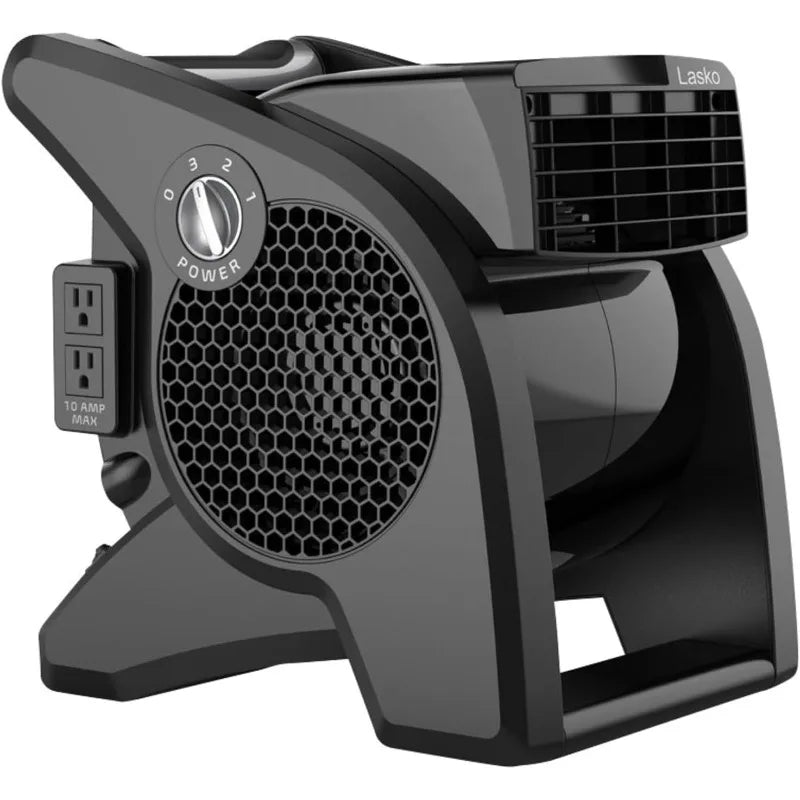Lasko 15" High Velocity Utility Fan - 375 CFM Pivoting Blower with 3 Speeds & Outlets | AlluCanFind
