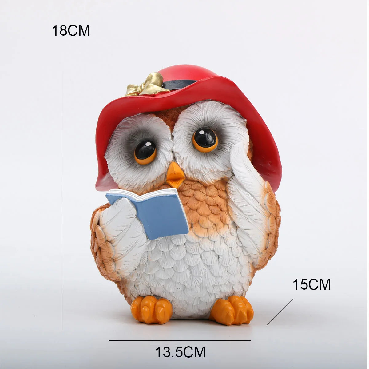 Owl Learning Book Reading Ornaments Creative Anthropomorphic Home Decor