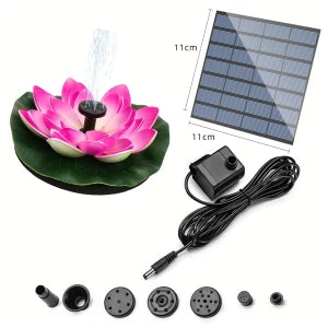 1.2W solar lotus fountain pump, DIY lotus solar fountain, suitable for garden bird bath, pond decoration, water features