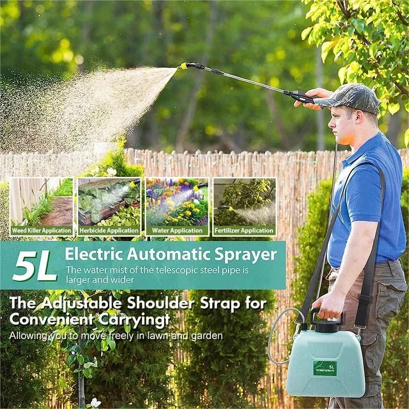 8L/5L Electric Sprayer Garden Automatic Atomization USB Rechargeable Sprayer Bottle Sprinkler Watering Can Garden Irrigation