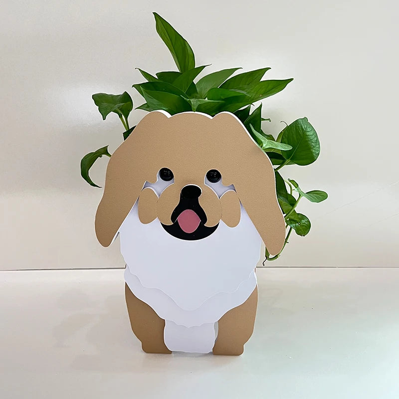 Garden Flower Pot Dog Shape Planter Shiba inu Mastiff Cain Terrier Havanese Vase Pots DIY PVC Garden FlowerPots Home Decor