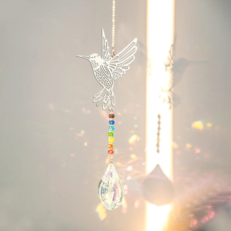 Brass Crystal Rainbow Crystal Hanging Pendants Suncatcher Moon Catcher Stained Glass Wind Chimes Home Garden Decor Kristalle