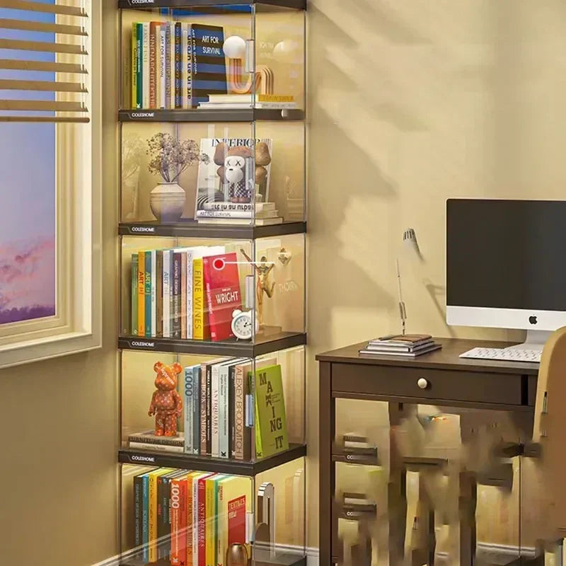 Nordic Living Room Display Cabinet Bookshelf Storage Organizer Modern Design Cabinet With With Lights Home Decor Furniture