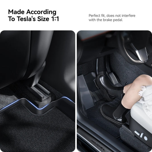 YZ TPE Car Floor Mats for Tesla Model Y Juniper 2025 Luggage Mat Set Four Seasons Waterproof Anti-slip Trunk Mat