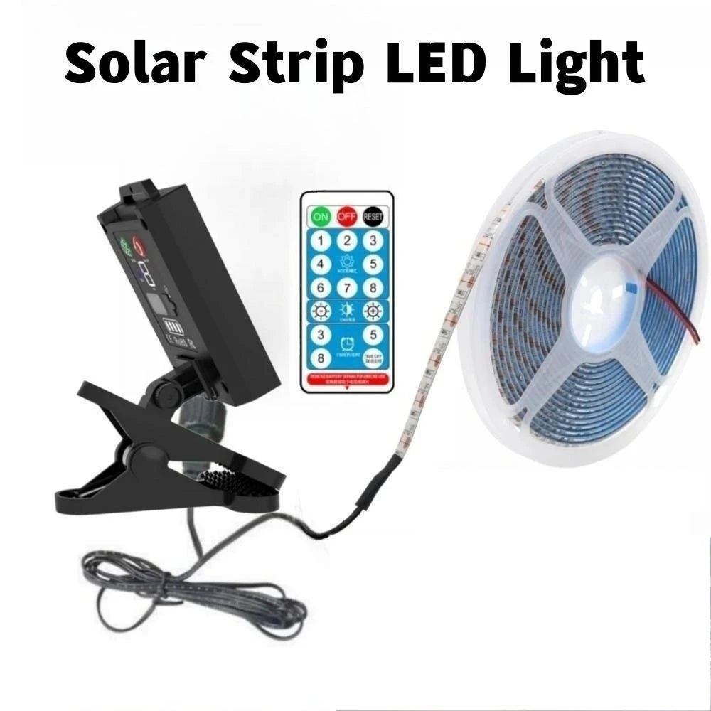 Solar LED Strip With Remote IP65 Waterproof 5V 2835 60Leds White/Warm White Flexible Ribbon Lamp Outdoor Courtyard Garden Light