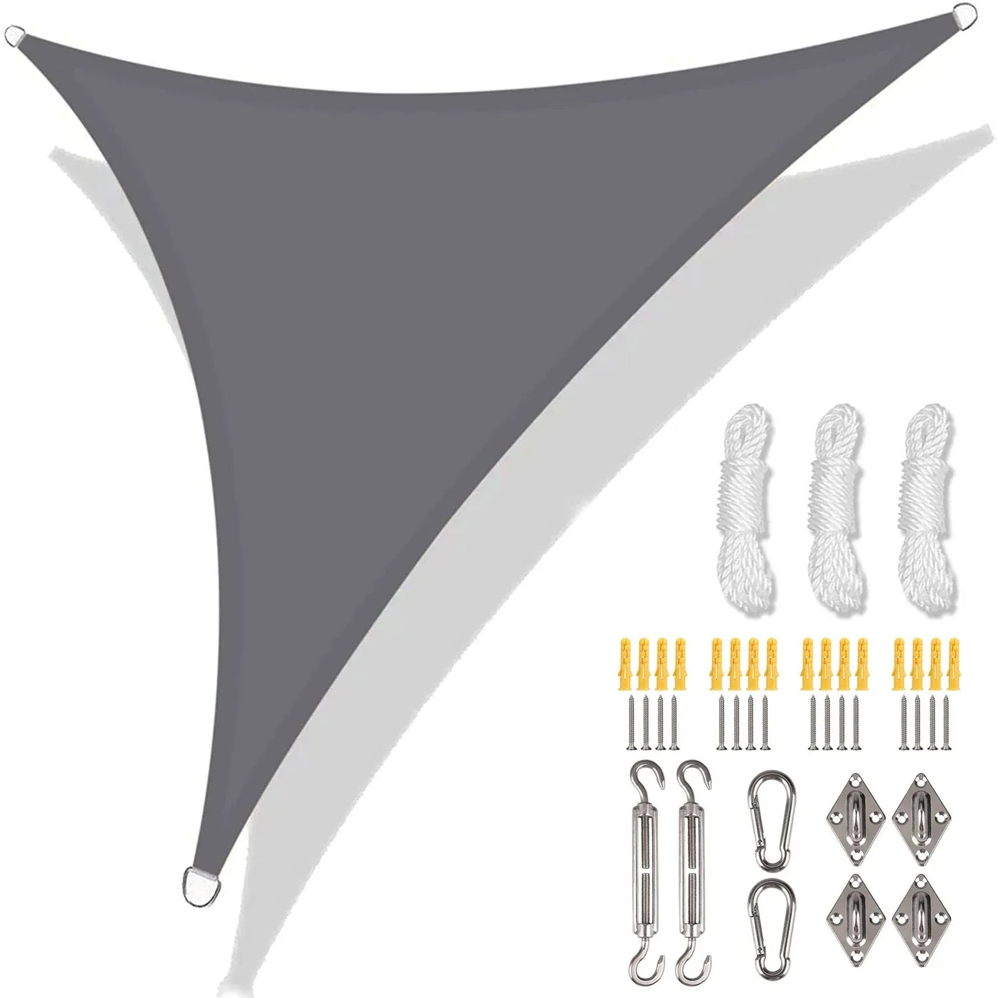 5/3.6/3/2M Triangle Shade Sail Waterproof Sunshade Sail Canopy 98%UV Block Awning with Free Rope for Garden Patio Pergola Gazebo