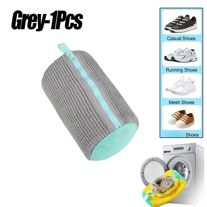 Machine Washable Shoe Washing & Drying Bag with Soft Fiber - Durable Polyester Laundry Protector for Shoes Adjustable Strap