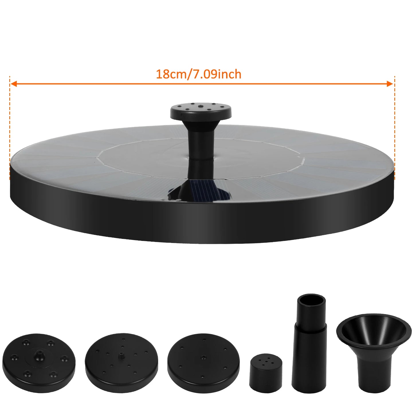 13/18cm Solar Fountain Pump Bird Bath Fountain Garden Outdoor Water Pool Pond Floating Decor With 6 Nozzles Solar Waterfall