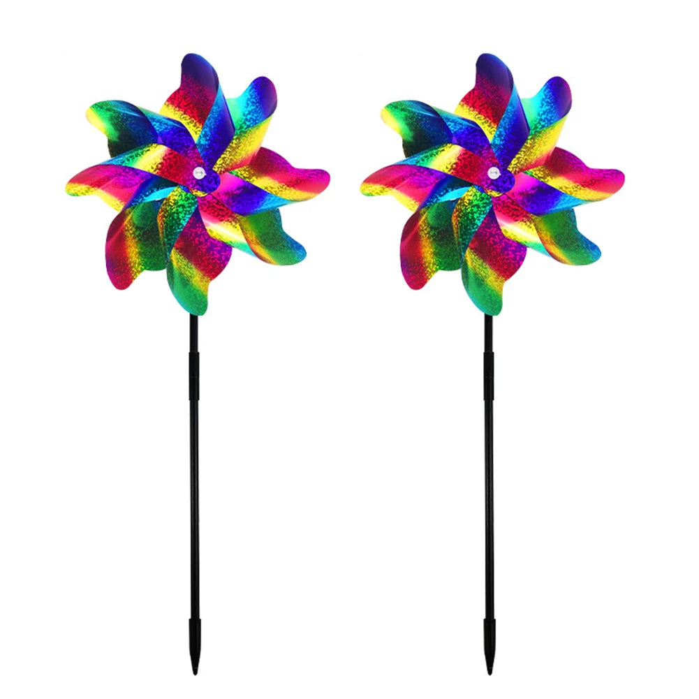 2/10pcs Bird Repeller Reflective Windmill Bird Repellent Anti Birds Windmill Spinner Child Windmill Garden Orchard Protection