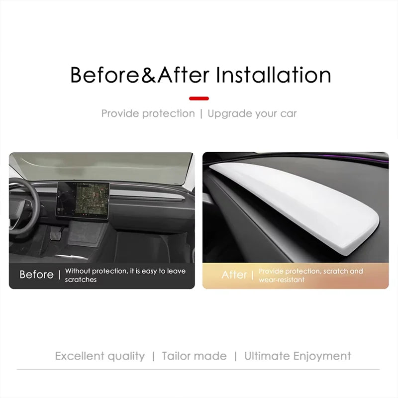 For Tesla Model 3 Highland 2025 2024 Dashboard Cover ABS Carbon Fiber Air Outlet Panel Cover Trim Sticker Interior Accessories