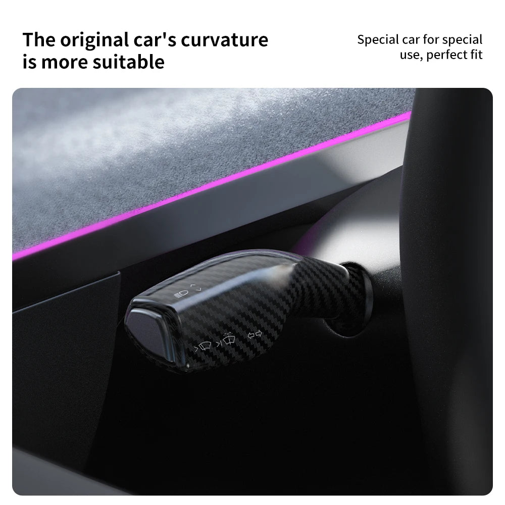 YZ For Tesla Model 3 Y Highland Juniper Full Package Trim Cover Of Carbon Fiber Matte Finish On Wiper Lever For Tesla 2021-2025