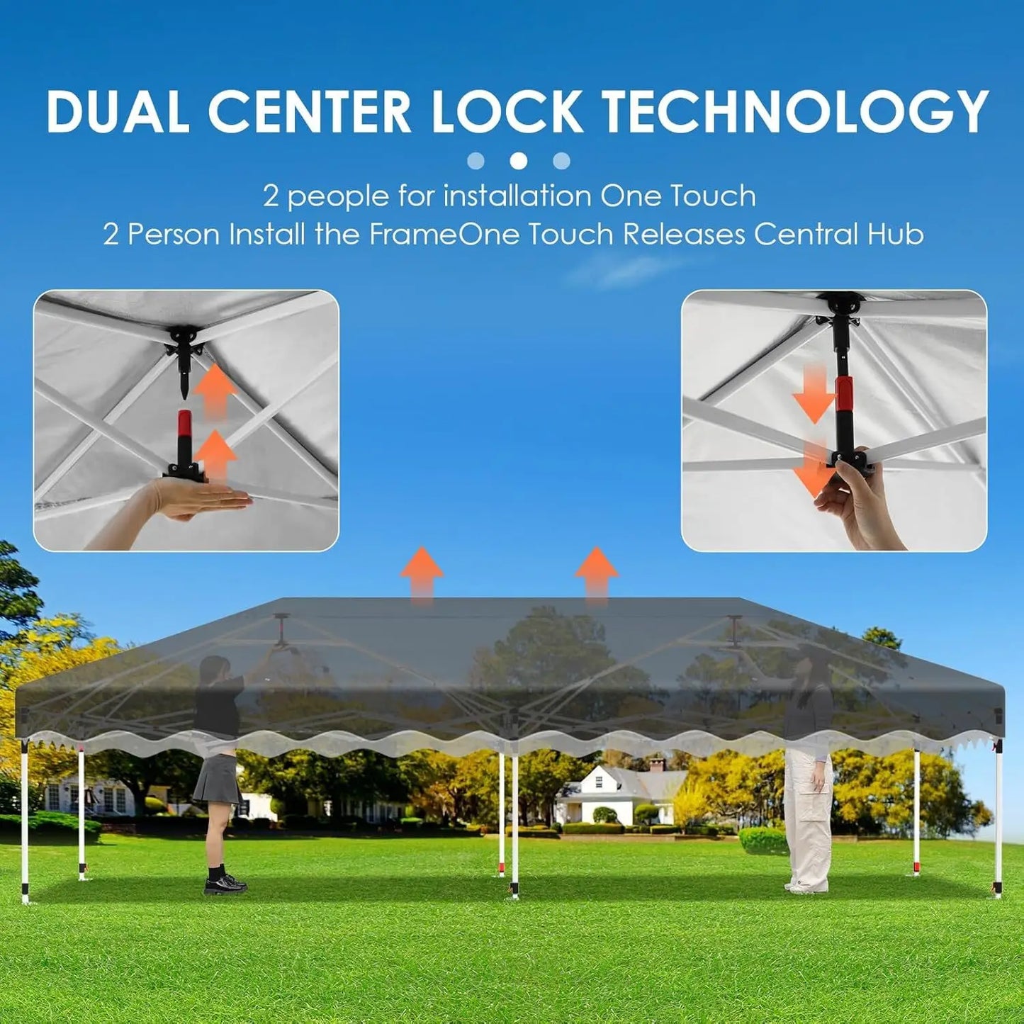 Pavilion Popup Gazebo 3x6m Waterproof Folding Gazebo Tent Party Tent 6 Side Panels Fully enclosed UV 50+ Height Adjustable 2-3M