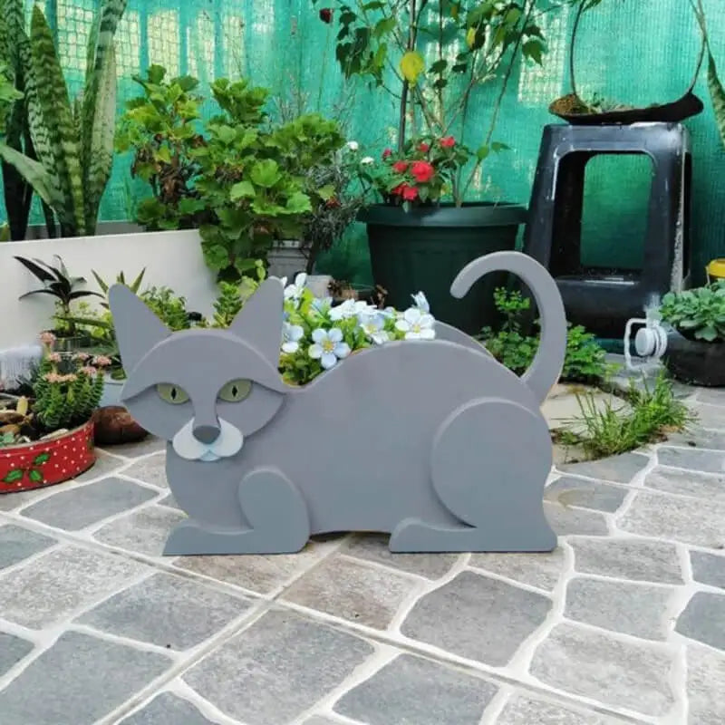 DIY Garden Pots Cat Shaped Planter Garden Flower Pot Cat Animal Garden Animal Statue Sculpture Flower Planter Garden Decoration