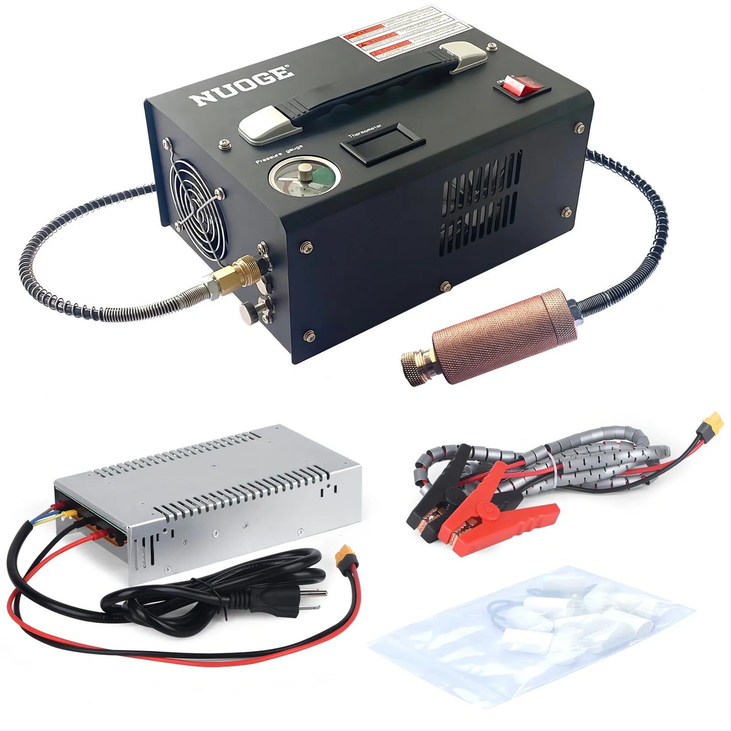 NUOGE 110V/220V Power PCP Air Compressor 4500Psi 30Mbar Pump Oil/Water-Free High Pressure Apply To Diving Bottle