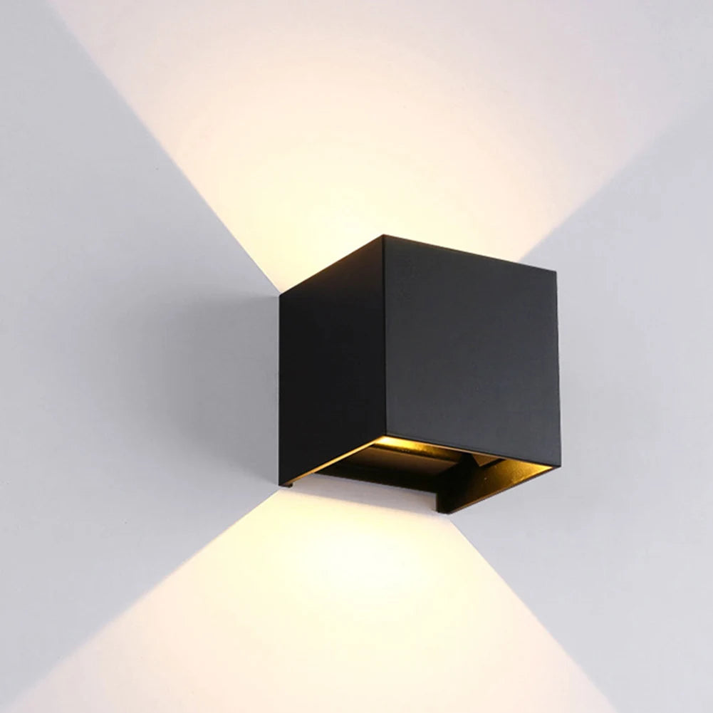 12W Dimmable COB Modern Brief Cube Adjustable Surface Mounted LED Wall Lamp Outdoor Waterproof Wall Light Garden Light Sconce