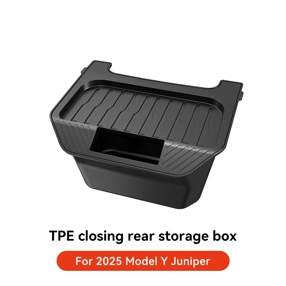 YZ For Tesla Model Y Juniper 2021-2025 Rear Seat Storage Box Under Air Vent Storage Case Trash Can Organizer Car Accessories