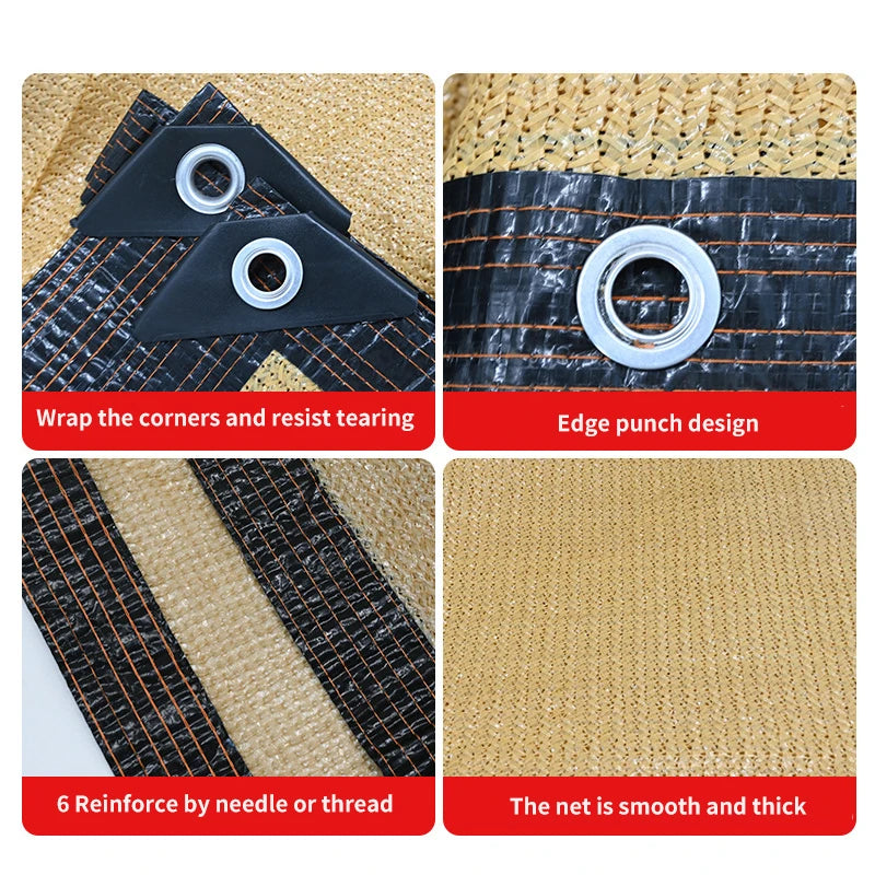 Outdoor Garden Sunshade Net Terrace Sunshade Sail Shading Mesh Cover With Grommets Camping Anti-UV Pergola Car Canvas Awning