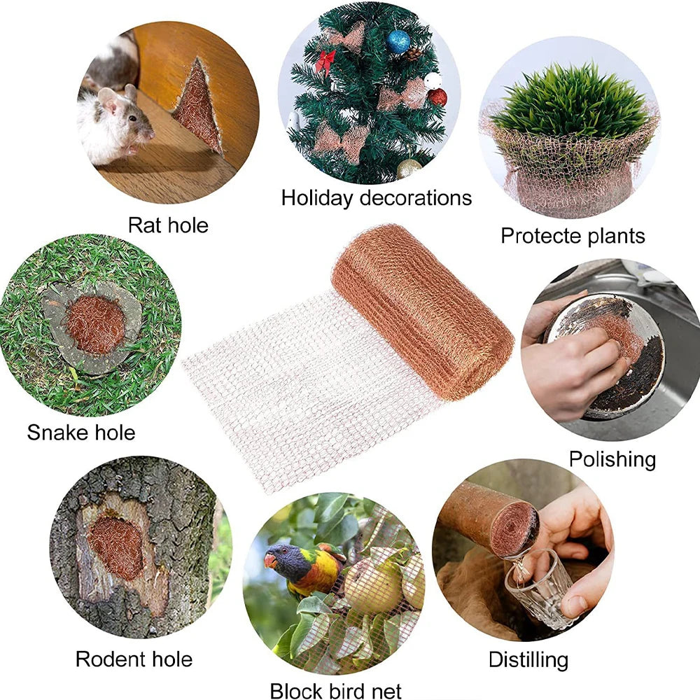 Copper Anti-Snail Wire Mesh Net Signal Shielding Net Wire Pest & Rodent Net Copper Mesh Garden Supplies 3/4/6/9/10/12/15m