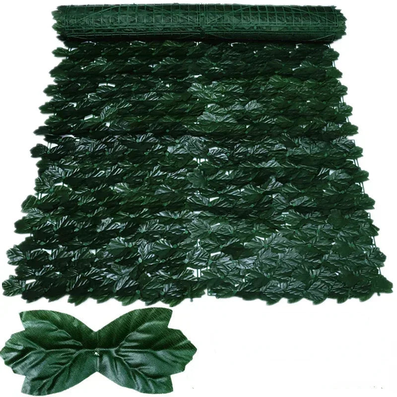 Artificial Leaf Privacy Fence Screen Fake Hedge Panels Balcony Screen Ivy Leaves Fence Screen for Wall Garden Patio Decor