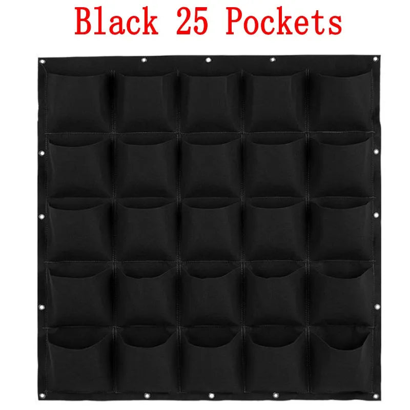 Black Green Wall Hanging Planting Bags Flower Pot Grow Bag Garden Planter Vertical Suculentas Plant Pot Home Decor Accessories