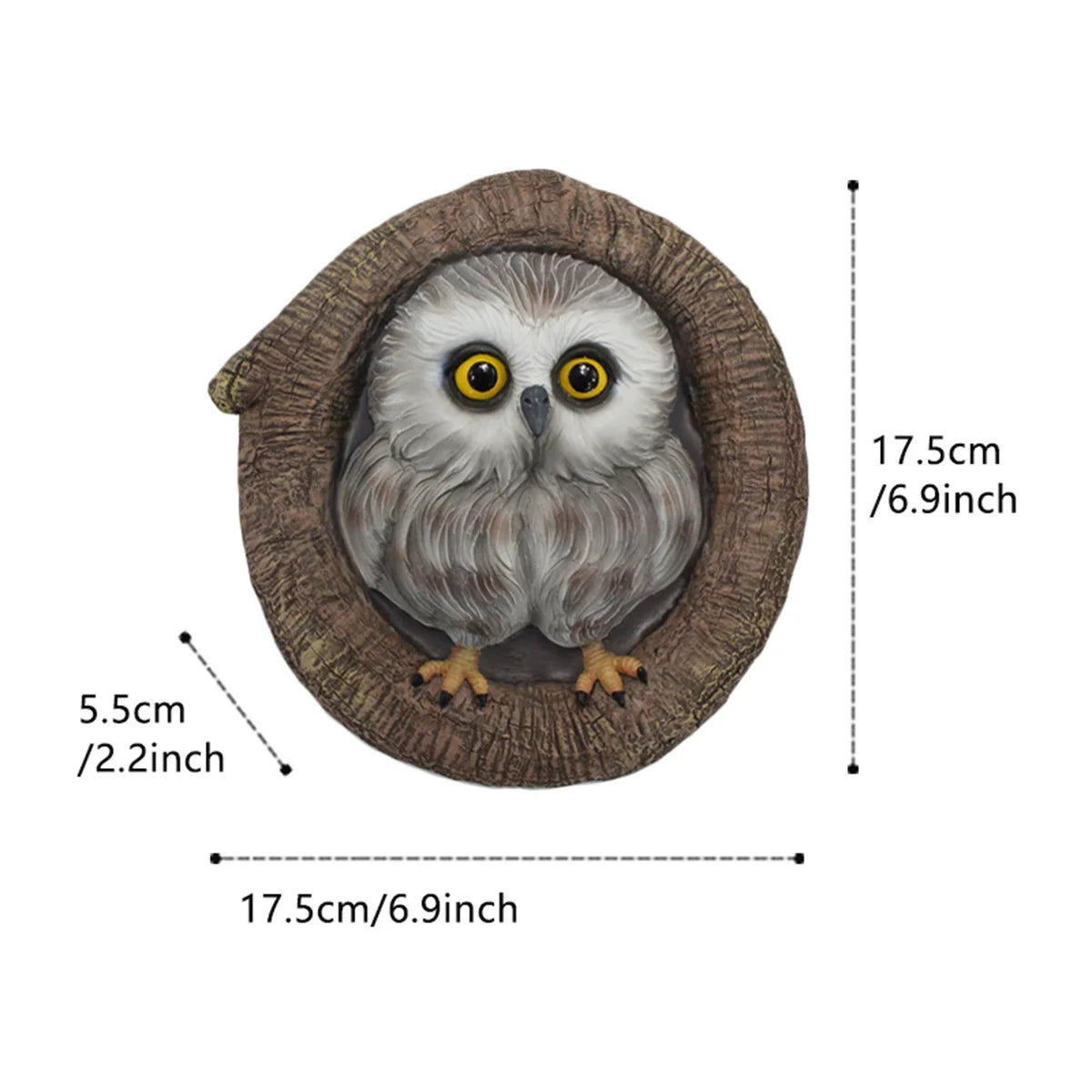 1pc Owl Tree hole Hugger tree decor,Garden Statues Owl,Nature Country Art Owl Figurine for Indoor Outdoor Yard Tree Decorations,