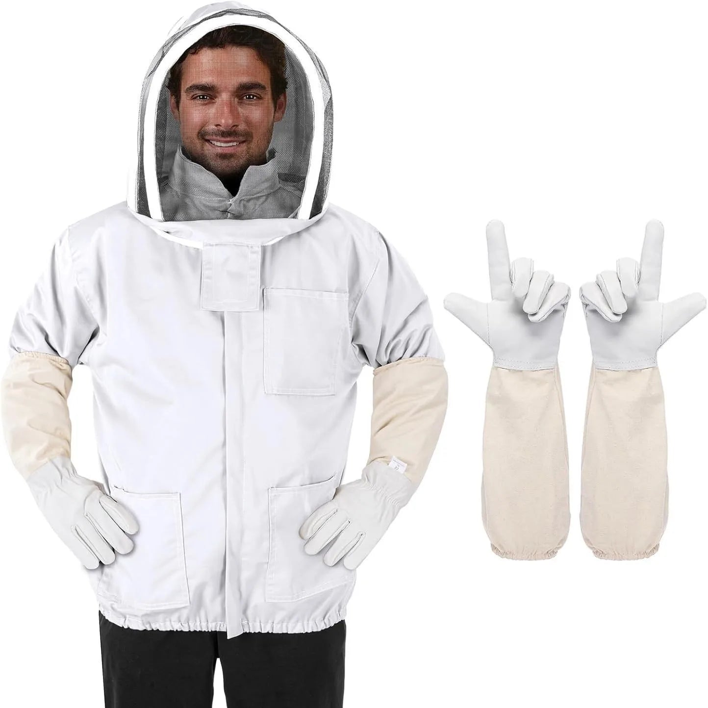Beekeeping Clothing Veil Hood Gloves Hat Cloth Jacket Protective beekeeping suit Hooded beekeepers bee suit equipment