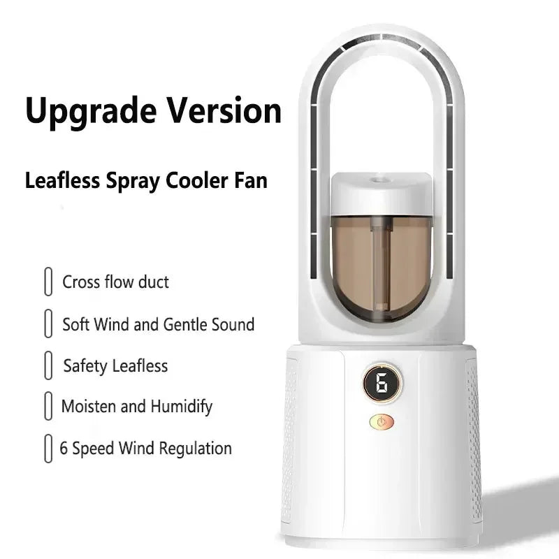 2025 New Bladeless Fan Leafless Spray Fan Usb Mute Desktop Bedroom Nig