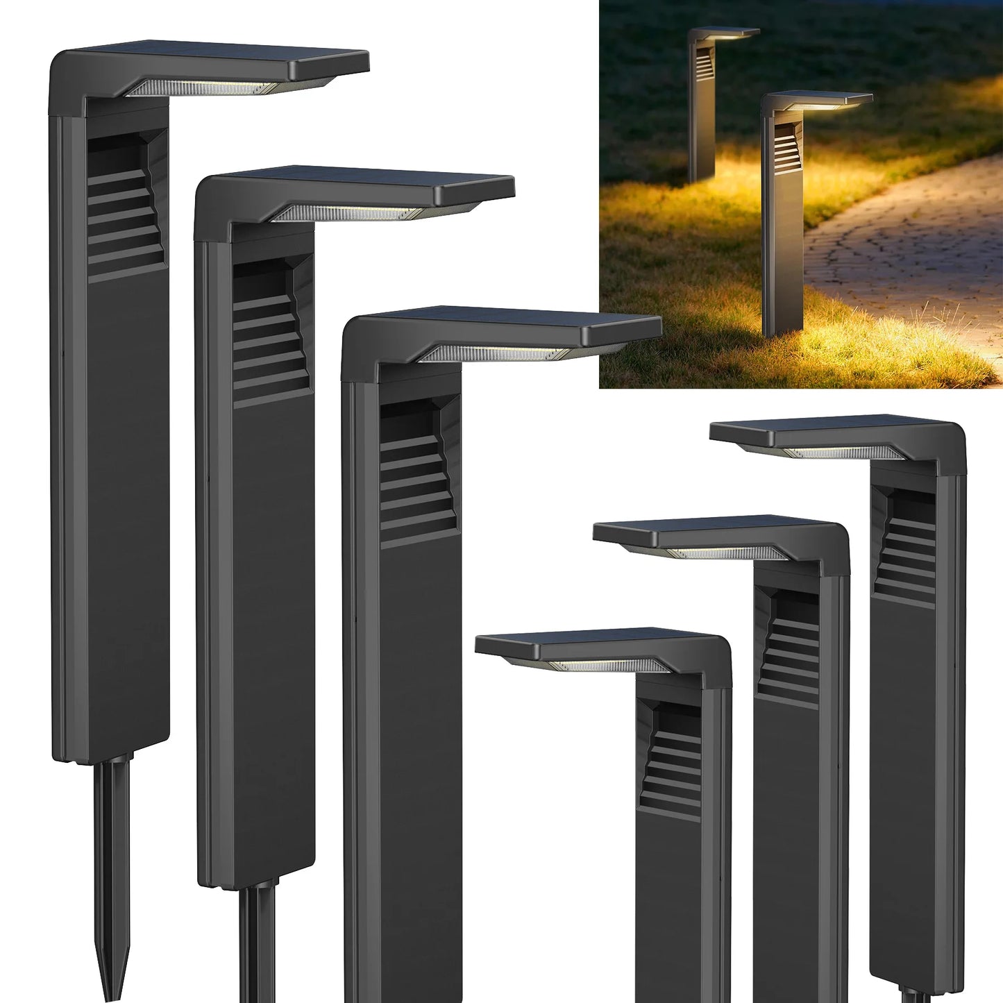 4/6/8/10/12Pcs Solar Garden Light IP64 Waterproof Outdoor LED solar lamps path lights warm white, backyards, gardens, lawn light