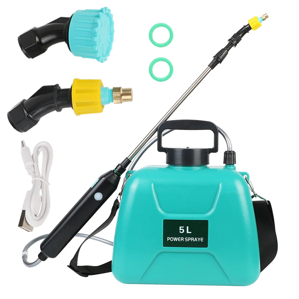 Electric Sprayer Automatic Spray Gun Garden Plant Mister USB Rechargeable Irrigation Tools Watering Can 5L Bucket Optional