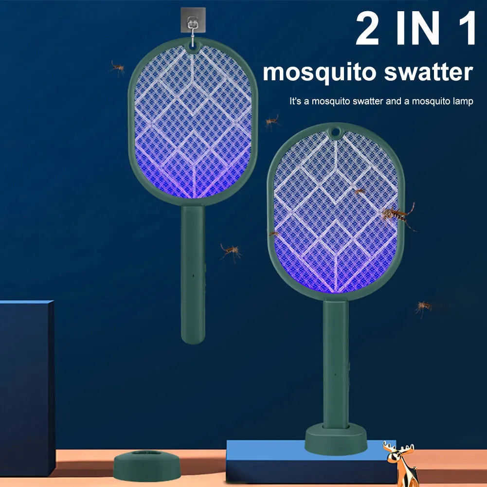 2in1 Electric Mosquito Killer Lamp Anti Mosquito Swatter Racket USB Charging Electric Fly Swatter Bug Zapper Insect Killer Light