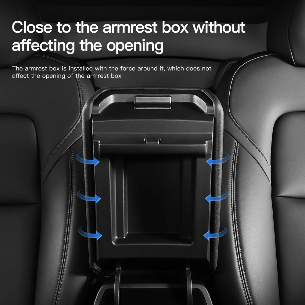 YZ Tesla Model 3 Y Highland Juniper Car Center Console Armrest Pad TPE Soft Case Lid Auto Central Armrest Box Cover Accessories