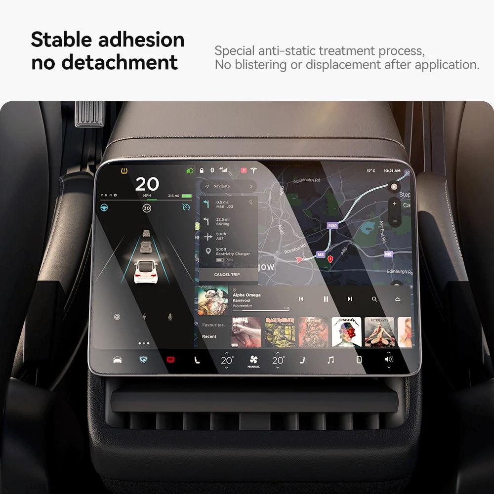 YZ Tempered Glass Film Protector For Tesla Model Y Juniper Model 3 Highland 2024 2025 Rear Row Center Control Screen Protective