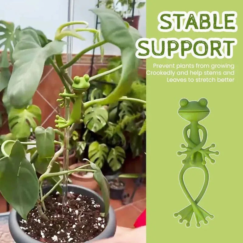 Creative Frog Plant Stand Cute Frog Flower Pot Hugger Plant Climbing Fixture Clips Planter Stake Decor Garden Climbing Branch