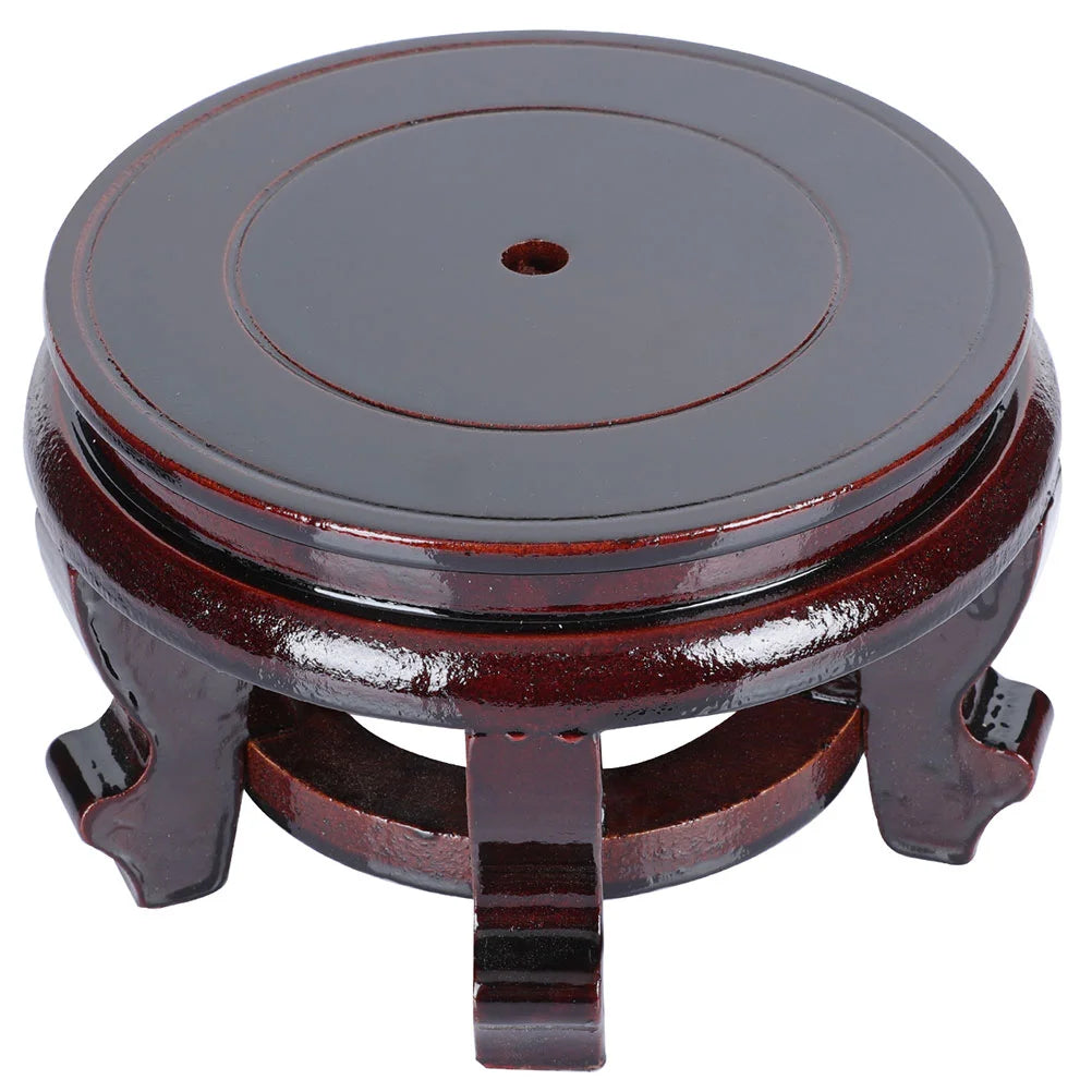 Round Flower Pot Stand Wood Display Base Decorative Vase Bracket Home nament Desktop Holder Plant Tray Wooden Rack