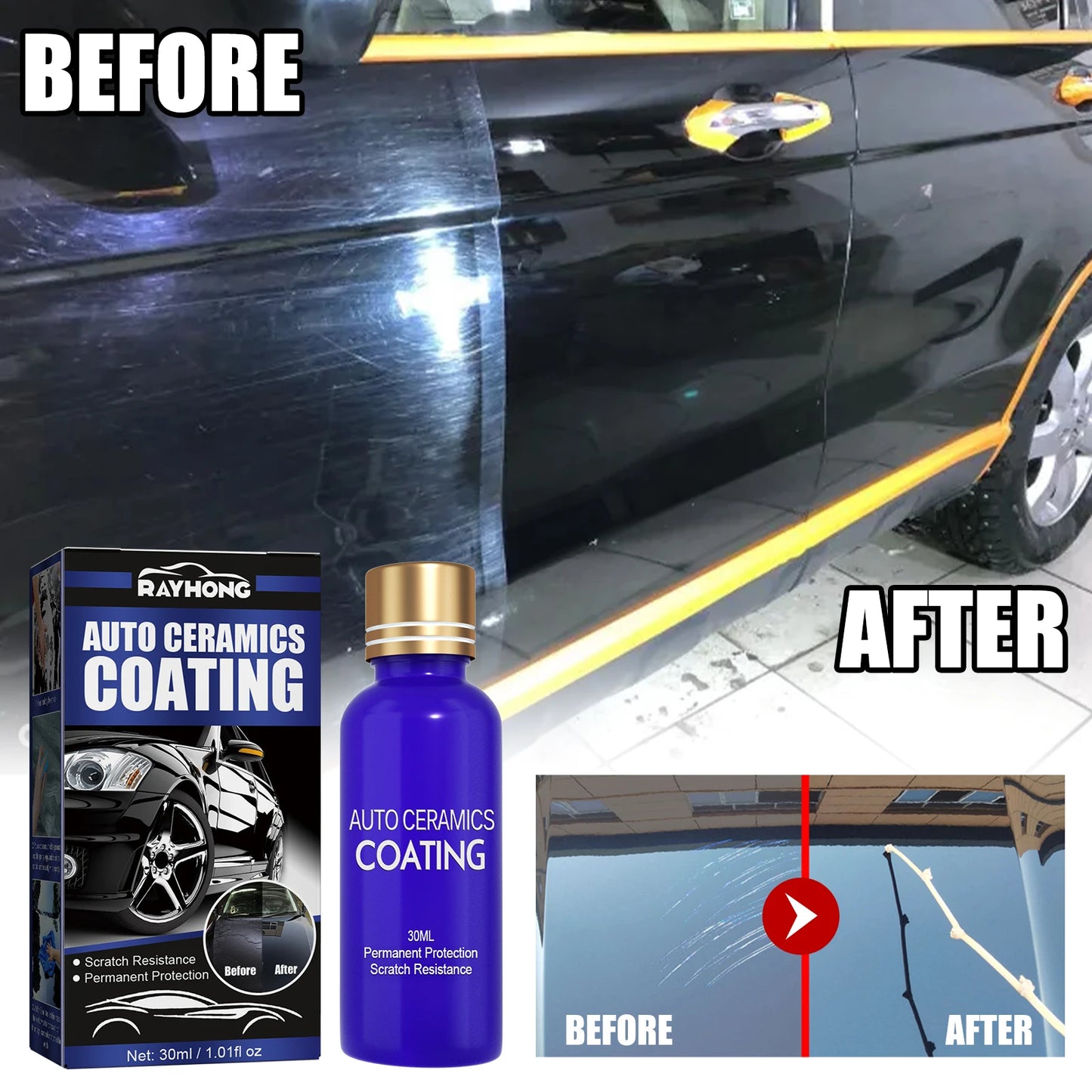 Hydrophobic Polish Coating Agent with Sponge Car Repairing Spray Dustp