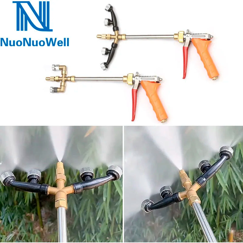 Fan Shaped High-pressure Spray Gun Large Area Combined Orchard Greenhouse Atomization Hand Pressure Sprinklers 1/4'' Adapter
