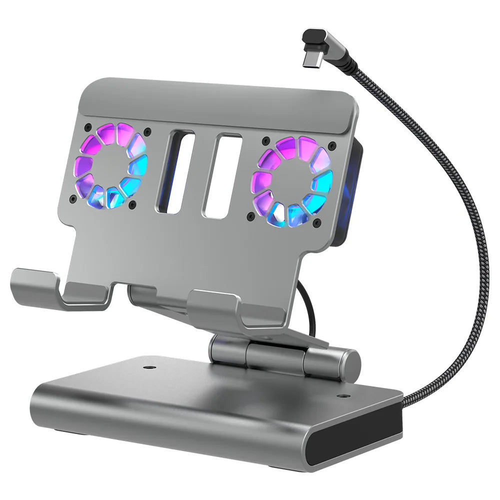 Game Console Dock Adjustable Height Dock Bracket with Hdmi 4K 60Hz 6 In 1 Rgb Dual Fans Docking Station for Rog Ally Steamdeck