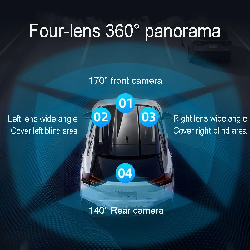4 Channel Hidden Dash Cam with APP 4K HD Night Vision 24/7 Parking Mon