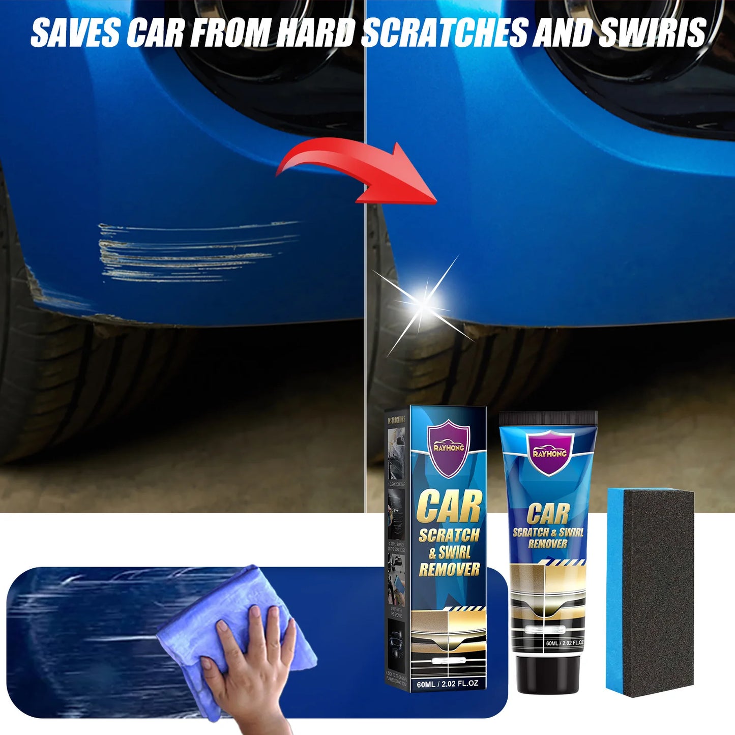 Car Scratch Remover Paint Care Tools Auto Swirl Remover Scratches Repair Polishing Auto Body Grinding Compound Anti Scratch Wax
