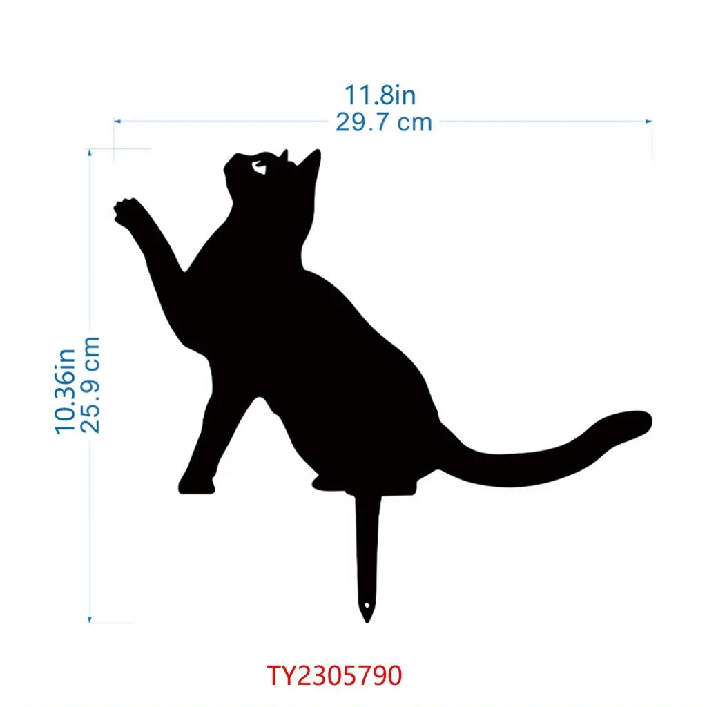 HelloYoung Add a Touch of Whimsy to Your Garden with this Adorable Metal Cat Fence Decoration for Garden Party Decor