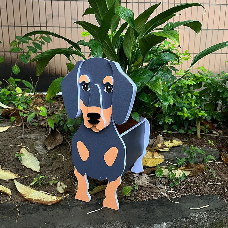 Garden Flower Pot Dog Shape Planter Shiba inu Mastiff Cain Terrier Havanese Vase Pots DIY PVC Garden FlowerPots Home Decor