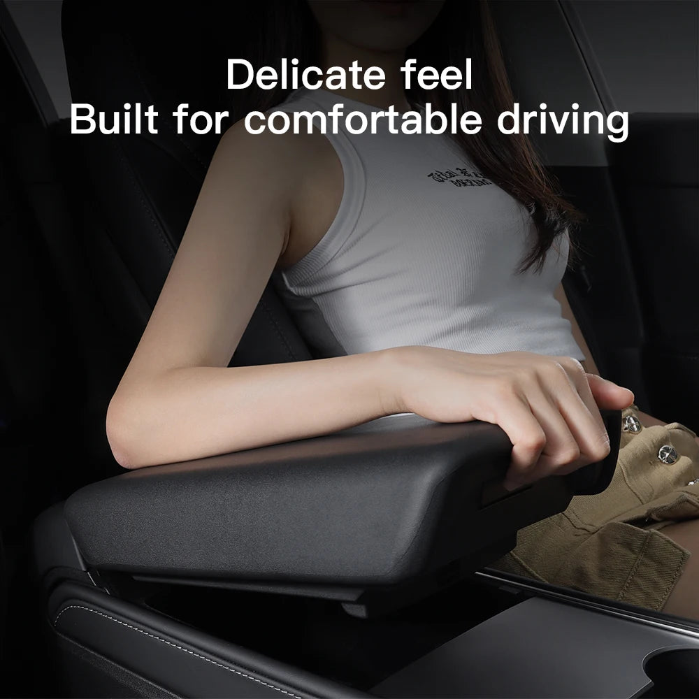 YZ Tesla Model 3 Y Highland Juniper Car Center Console Armrest Pad TPE Soft Case Lid Auto Central Armrest Box Cover Accessories