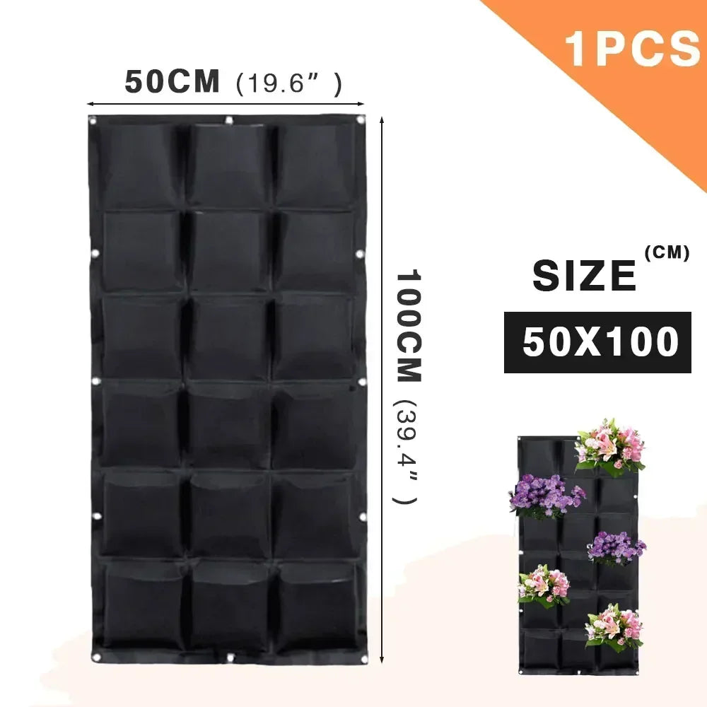 NEW Wall Hanging Pockets Planting Bags Flower Pot Home Garden Grow Bag Garden Planter Vertical Suculentas Plant Pot Home Decor