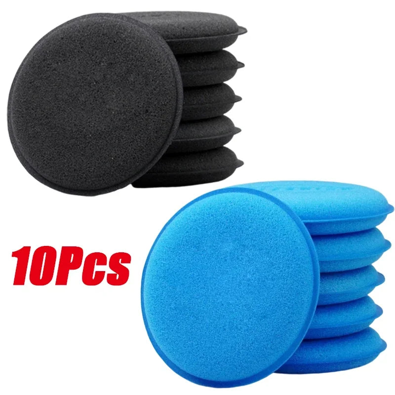 10Pcs Round Car Waxing Polish Wax Foam Sponge High Density Applicator