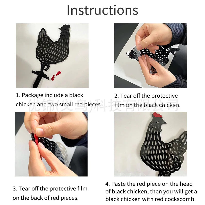 1Pc Yard Chicken Decor Ornaments Chicken Art Garden Decor Outdoor Garden Backyard Pile Acrylic Hen Patio Decoration Supplies